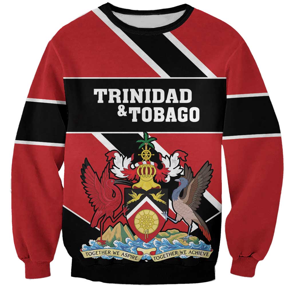 Custom Trinidad and Tobago Sweatshirt Together We Aspire Together We Achieve - Wonder Print Shop