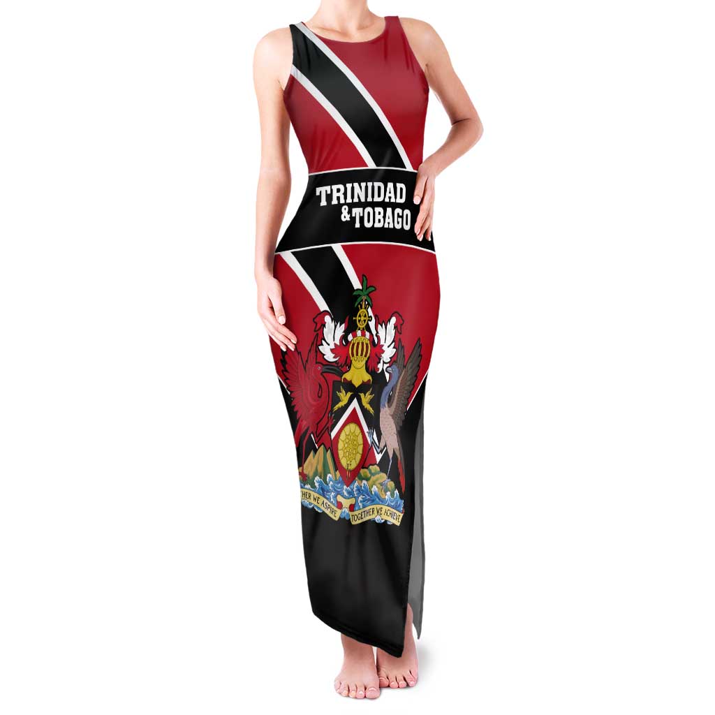 Custom Trinidad and Tobago Tank Maxi Dress Together We Aspire Together We Achieve - Wonder Print Shop