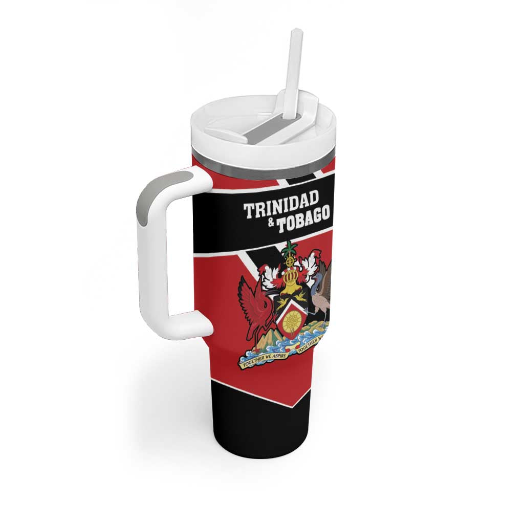 Custom Trinidad and Tobago Tumbler With Handle Together We Aspire Together We Achieve - Wonder Print Shop
