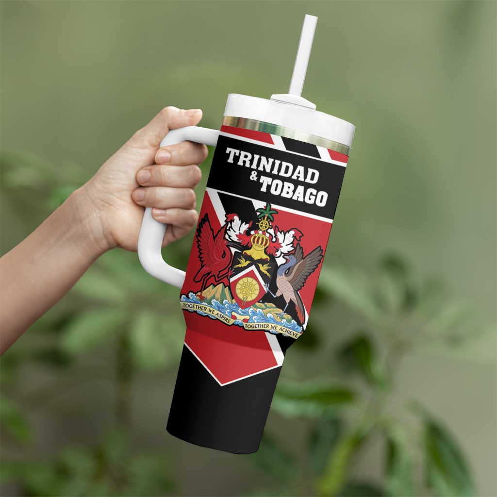 Custom Trinidad and Tobago Tumbler With Handle Together We Aspire Together We Achieve - Wonder Print Shop