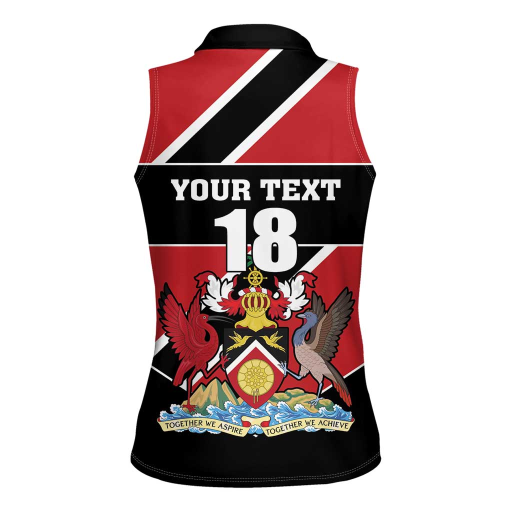Custom Trinidad and Tobago Women Sleeveless Polo Shirt Together We Aspire Together We Achieve - Wonder Print Shop