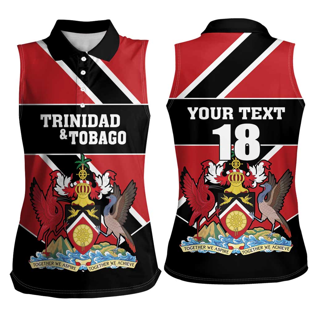 Custom Trinidad and Tobago Women Sleeveless Polo Shirt Together We Aspire Together We Achieve - Wonder Print Shop