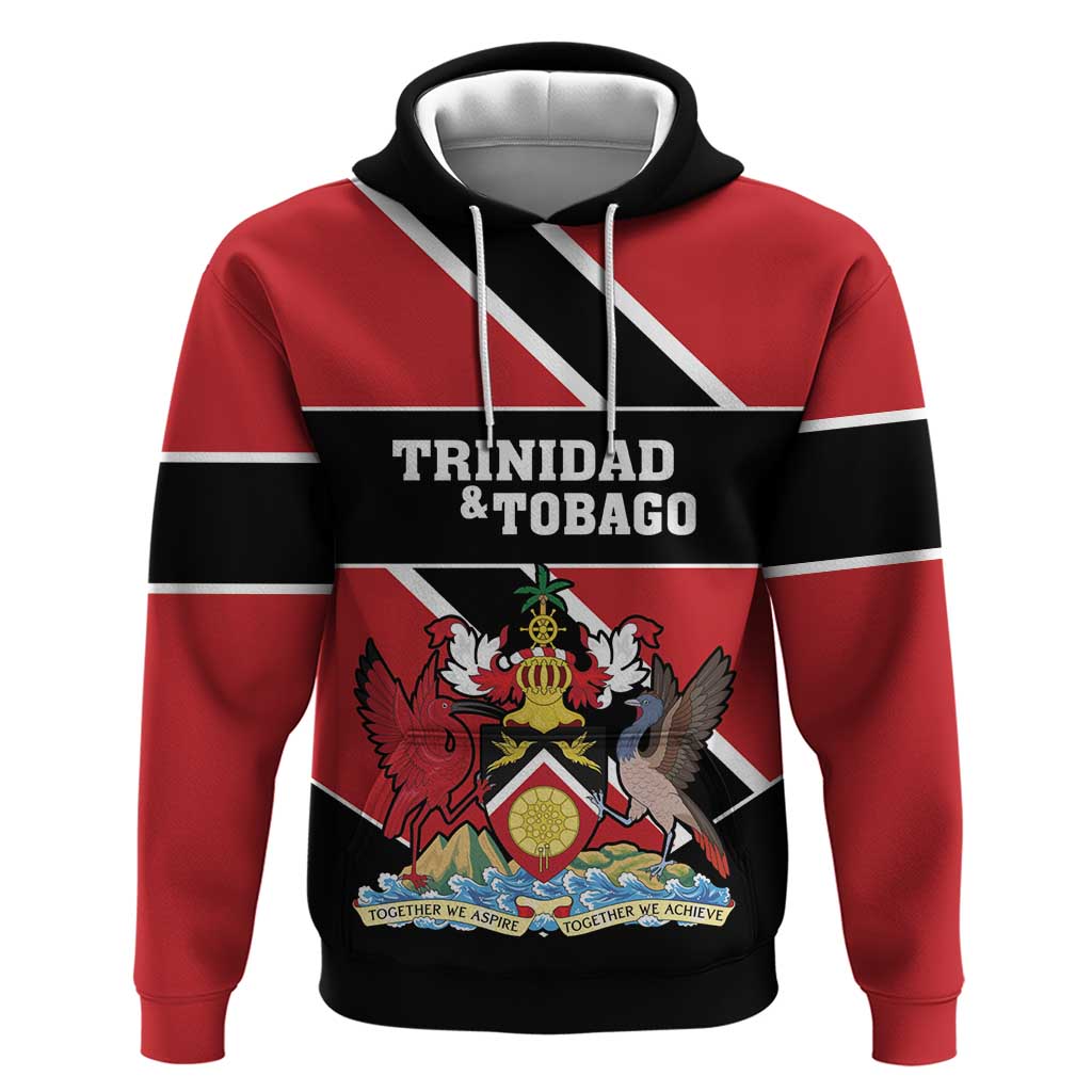 Custom Trinidad and Tobago Zip Hoodie Together We Aspire Together We Achieve - Wonder Print Shop