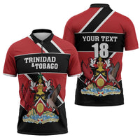 Custom Trinidad and Tobago Zipper Polo Shirt Together We Aspire Together We Achieve - Wonder Print Shop