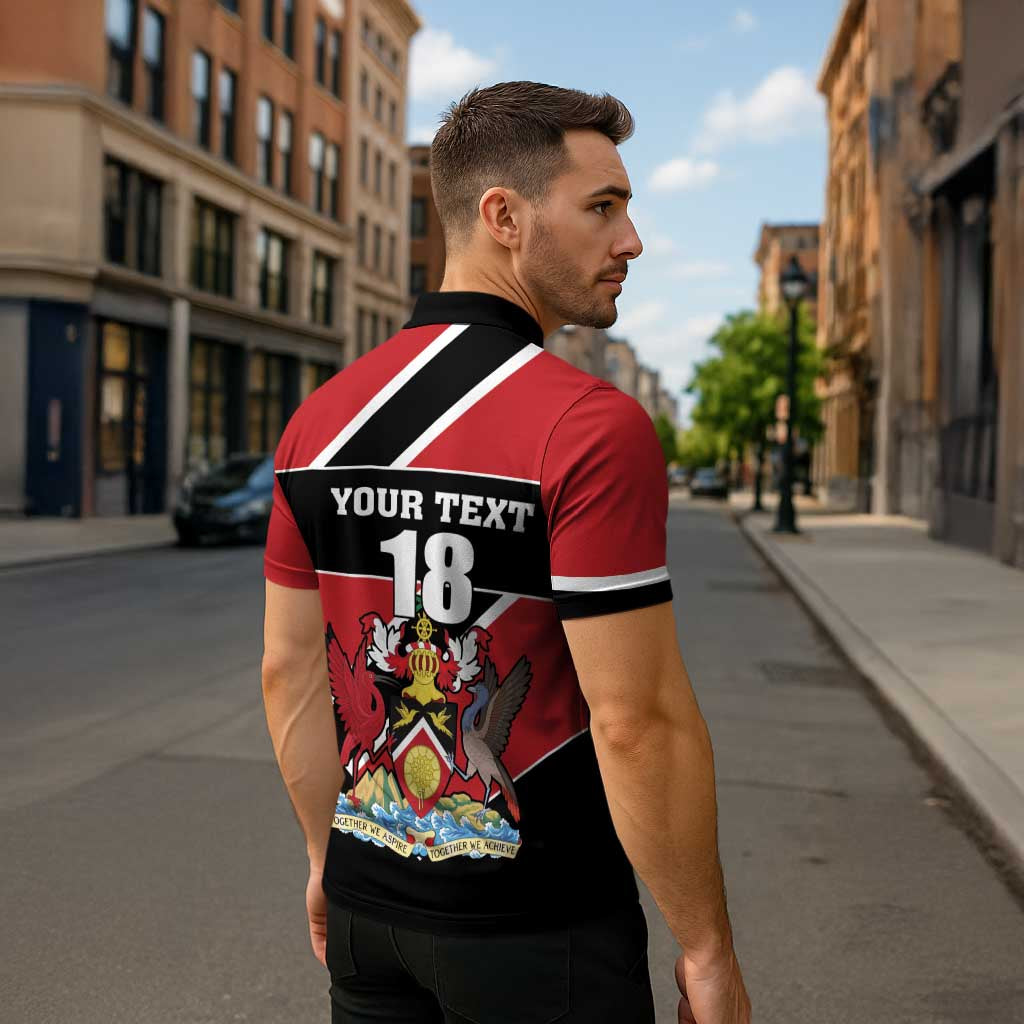 Custom Trinidad and Tobago Zipper Polo Shirt Together We Aspire Together We Achieve - Wonder Print Shop