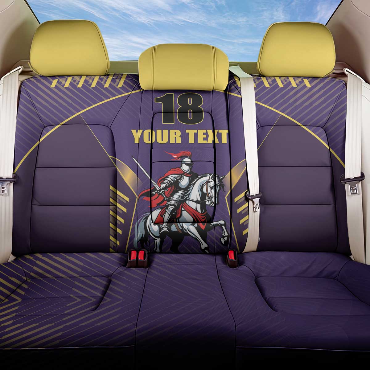 Custom Trinidad and Tobago Cricket Back Car Seat Cover Go Champion Knight Riders - Wonder Print Shop