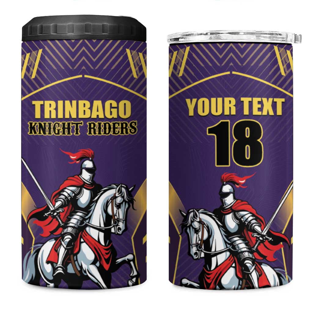 Custom Trinidad and Tobago Cricket 4 in 1 Can Cooler Tumbler Go Champion Knight Riders - Wonder Print Shop