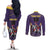 Custom Trinidad and Tobago Cricket Couples Matching Off The Shoulder Long Sleeve Dress and Long Sleeve Button Shirt Go Champion Knight Riders - Wonder Print Shop