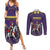 Custom Trinidad and Tobago Cricket Couples Matching Summer Maxi Dress and Long Sleeve Button Shirt Go Champion Knight Riders - Wonder Print Shop