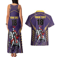 Custom Trinidad and Tobago Cricket Couples Matching Tank Maxi Dress and Hawaiian Shirt Go Champion Knight Riders - Wonder Print Shop