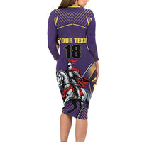 Custom Trinidad and Tobago Cricket Family Matching Long Sleeve Bodycon Dress and Hawaiian Shirt Go Champion Knight Riders - Wonder Print Shop