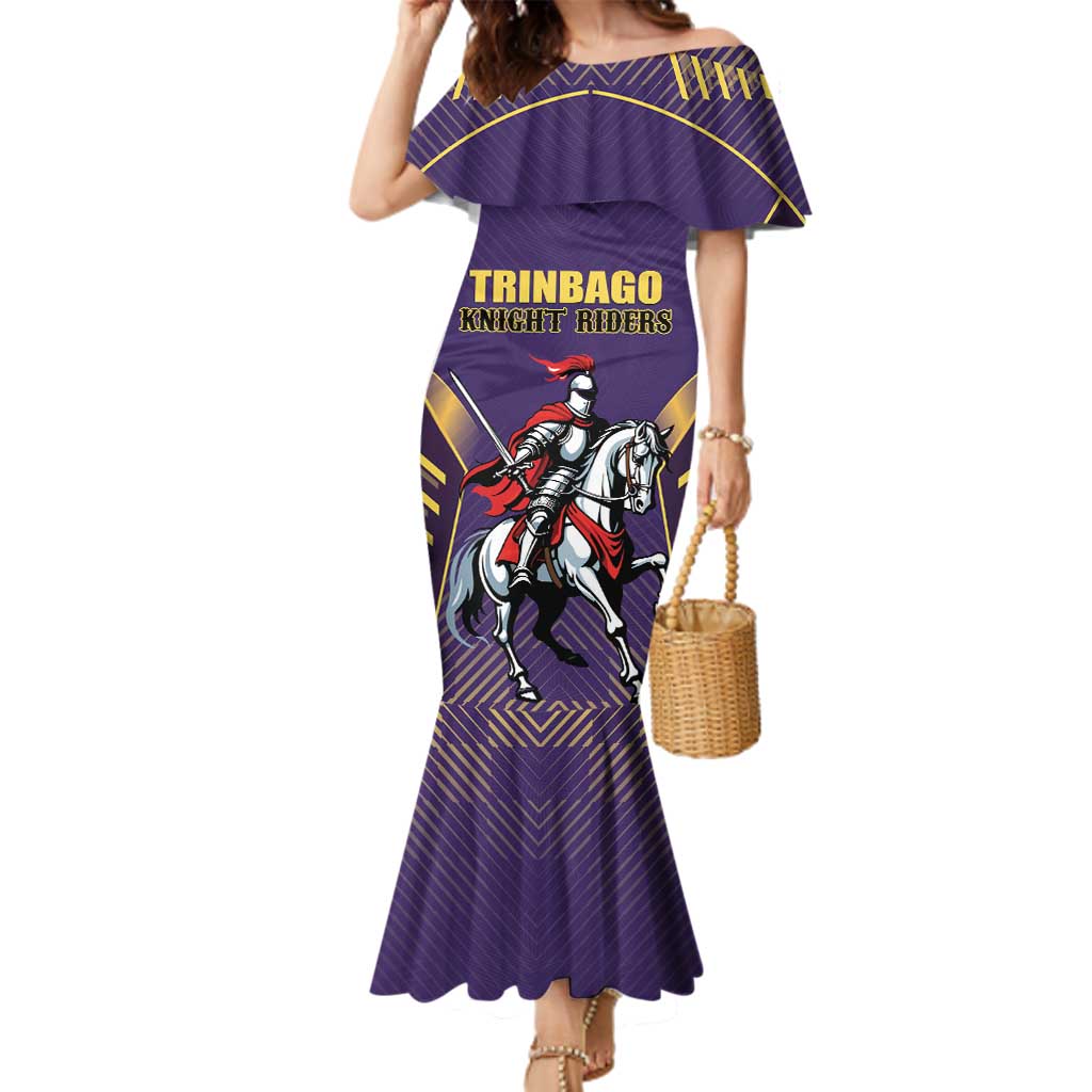Custom Trinidad and Tobago Cricket Family Matching Mermaid Dress and Hawaiian Shirt Go Champion Knight Riders - Wonder Print Shop