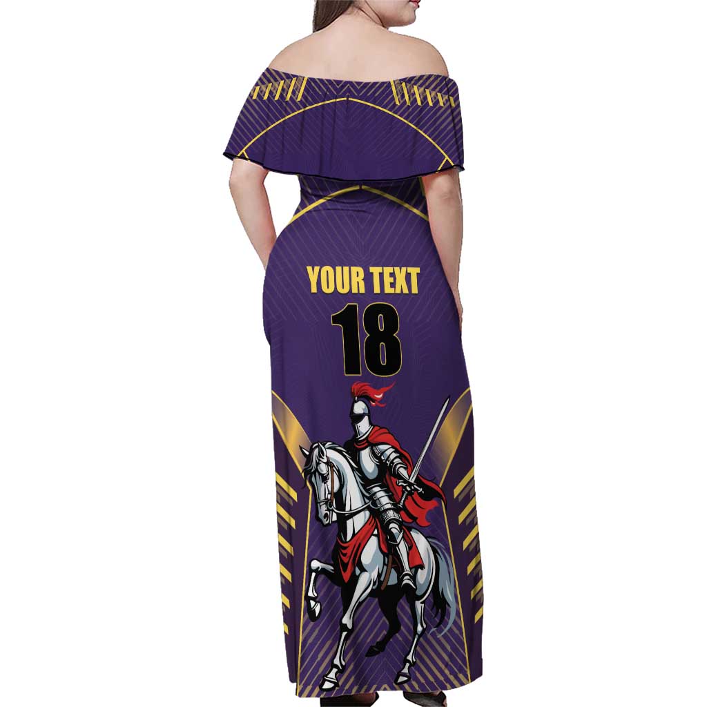Custom Trinidad and Tobago Cricket Family Matching Off Shoulder Maxi Dress and Hawaiian Shirt Go Champion Knight Riders - Wonder Print Shop