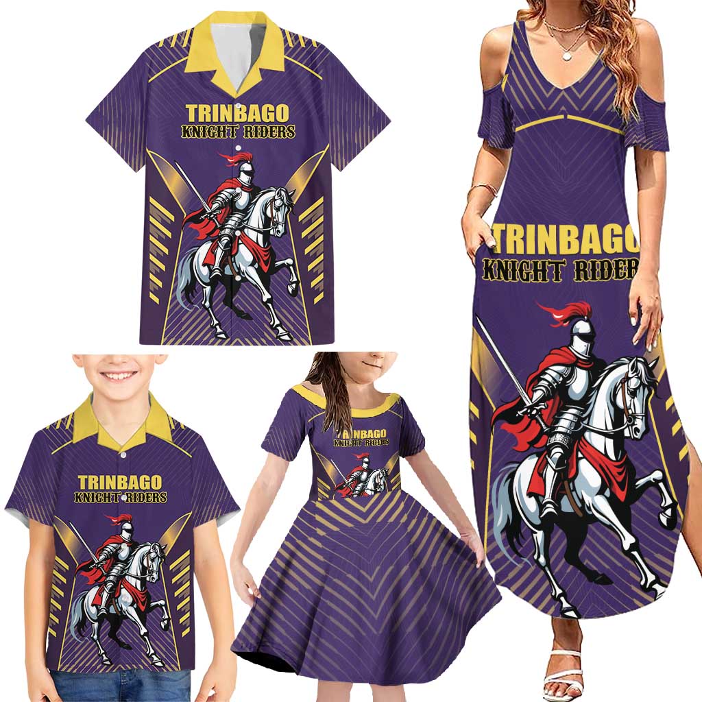 Custom Trinidad and Tobago Cricket Family Matching Summer Maxi Dress and Hawaiian Shirt Go Champion Knight Riders - Wonder Print Shop