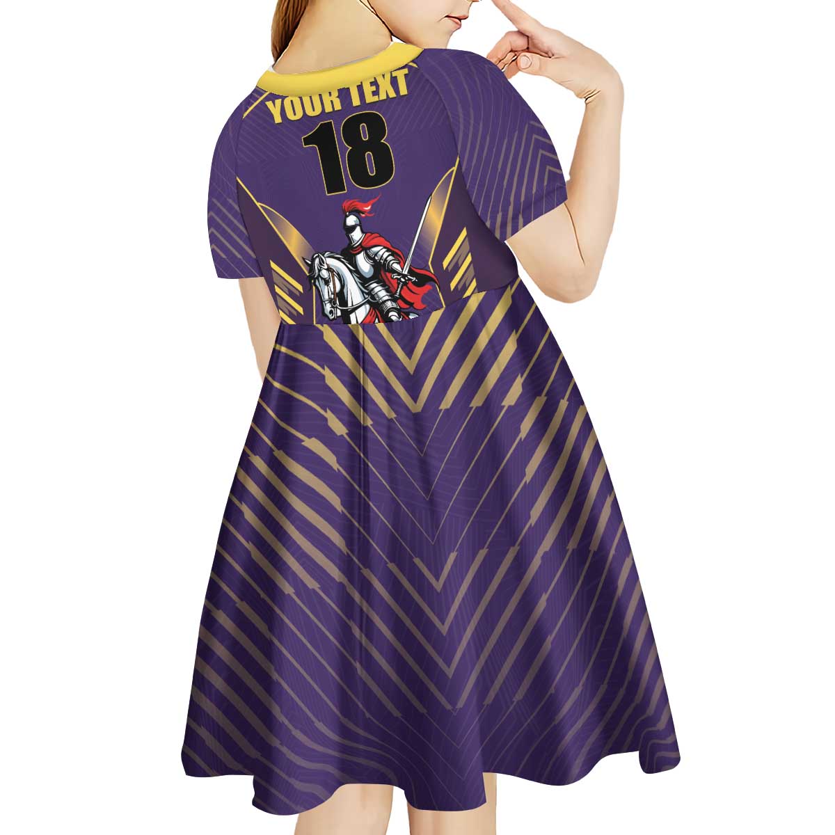 Custom Trinidad and Tobago Cricket Kid Short Sleeve Dress Go Champion Knight Riders - Wonder Print Shop