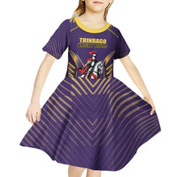 Custom Trinidad and Tobago Cricket Kid Short Sleeve Dress Go Champion Knight Riders - Wonder Print Shop
