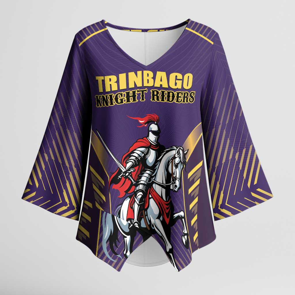 Custom Trinidad and Tobago Cricket Kimono Sleeve Blouse Go Champion Knight Riders - Wonder Print Shop