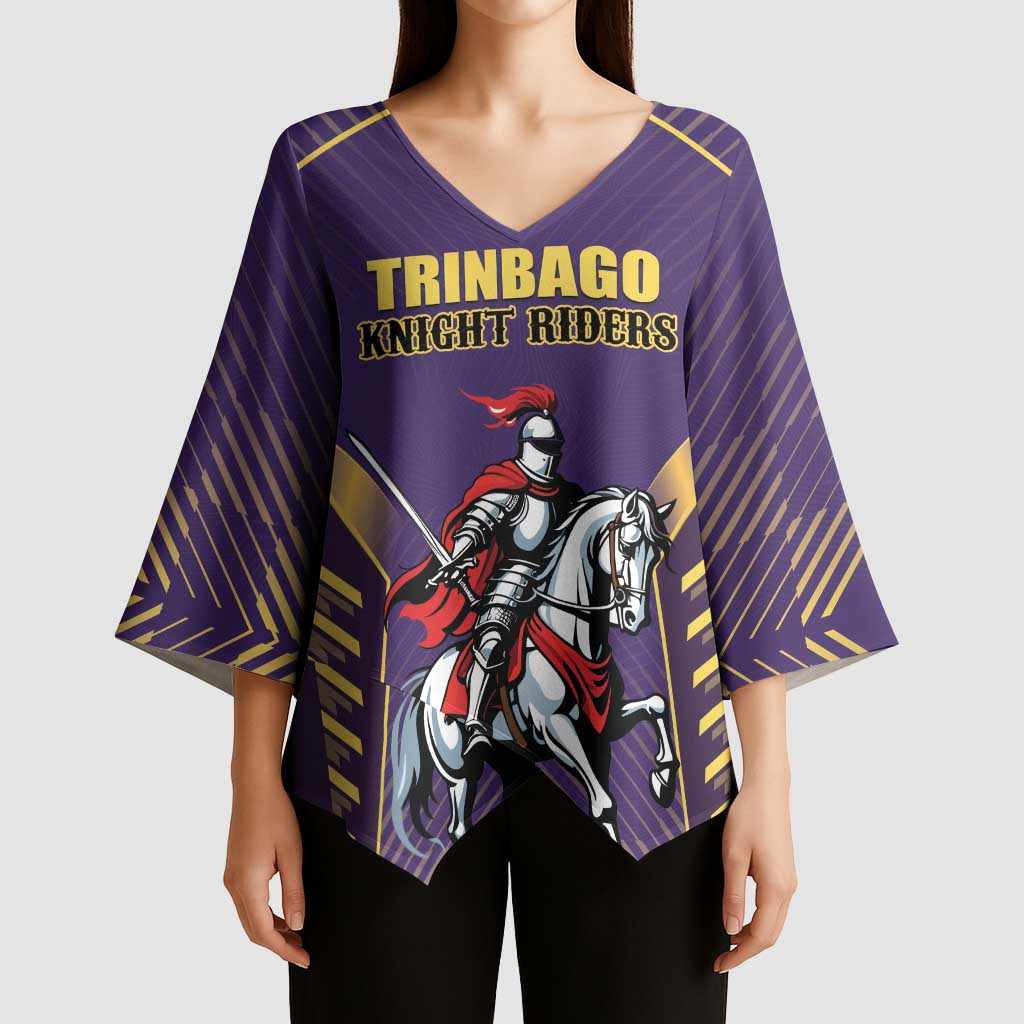 Custom Trinidad and Tobago Cricket Kimono Sleeve Blouse Go Champion Knight Riders - Wonder Print Shop