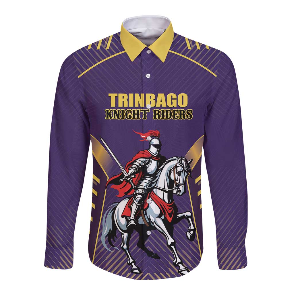 Custom Trinidad and Tobago Cricket Long Sleeve Button Shirt Go Champion Knight Riders - Wonder Print Shop