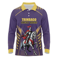Custom Trinidad and Tobago Cricket Long Sleeve Polo Shirt Go Champion Knight Riders - Wonder Print Shop