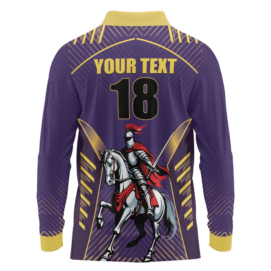 Custom Trinidad and Tobago Cricket Long Sleeve Polo Shirt Go Champion Knight Riders - Wonder Print Shop