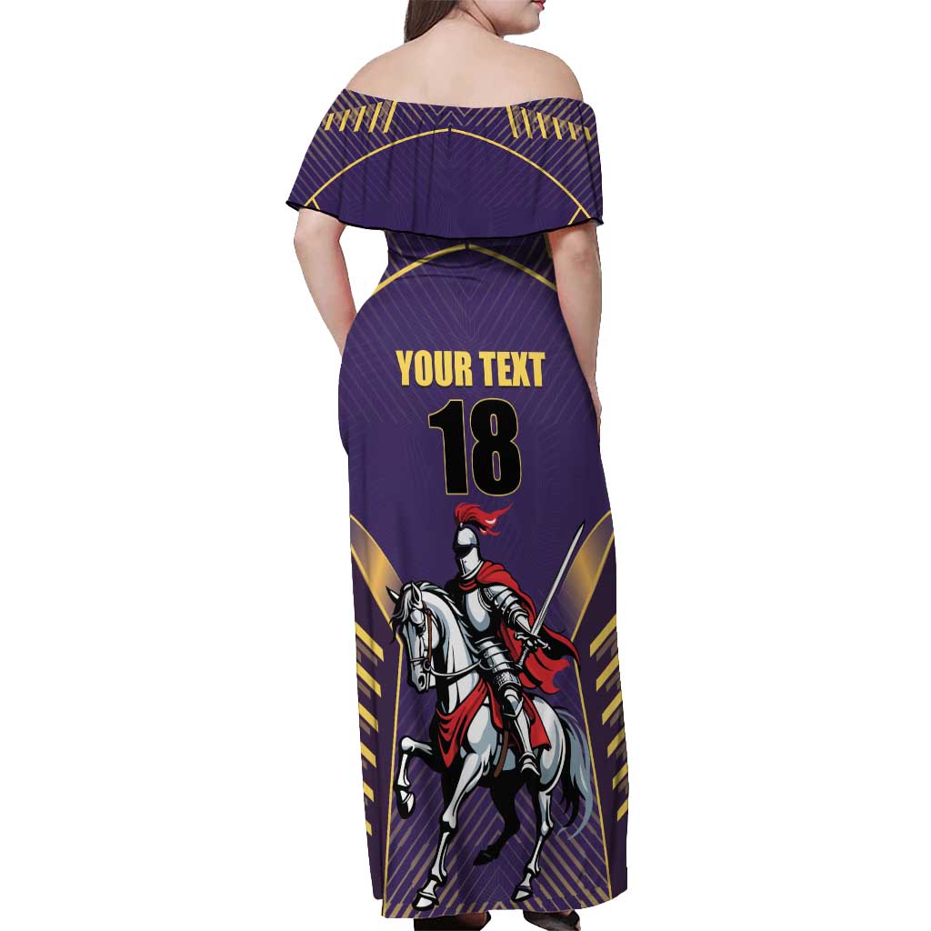 Custom Trinidad and Tobago Cricket Off Shoulder Maxi Dress Go Champion Knight Riders - Wonder Print Shop