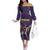 Custom Trinidad and Tobago Cricket Off The Shoulder Long Sleeve Dress Go Champion Knight Riders - Wonder Print Shop