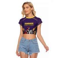 Custom Trinidad and Tobago Cricket Raglan Cropped T Shirt Go Champion Knight Riders - Wonder Print Shop
