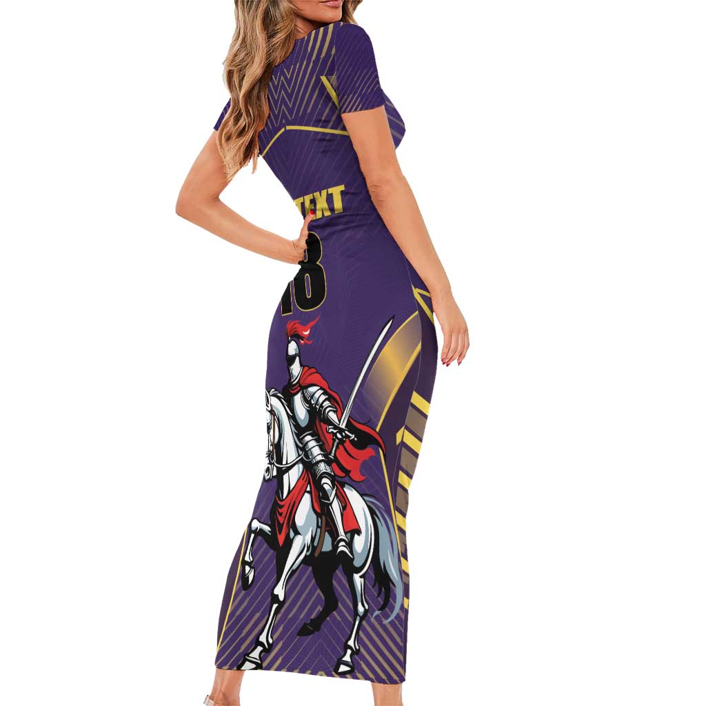 Custom Trinidad and Tobago Cricket Short Sleeve Bodycon Dress Go Champion Knight Riders - Wonder Print Shop
