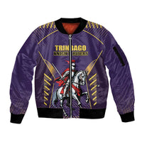 Custom Trinidad and Tobago Cricket Sleeve Zip Bomber Jacket Go Champion Knight Riders - Wonder Print Shop