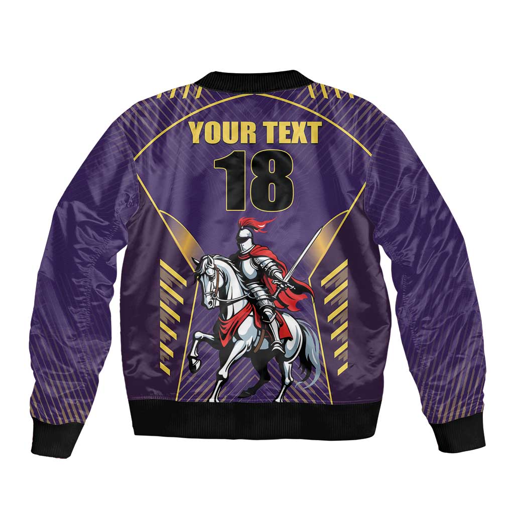 Custom Trinidad and Tobago Cricket Sleeve Zip Bomber Jacket Go Champion Knight Riders - Wonder Print Shop
