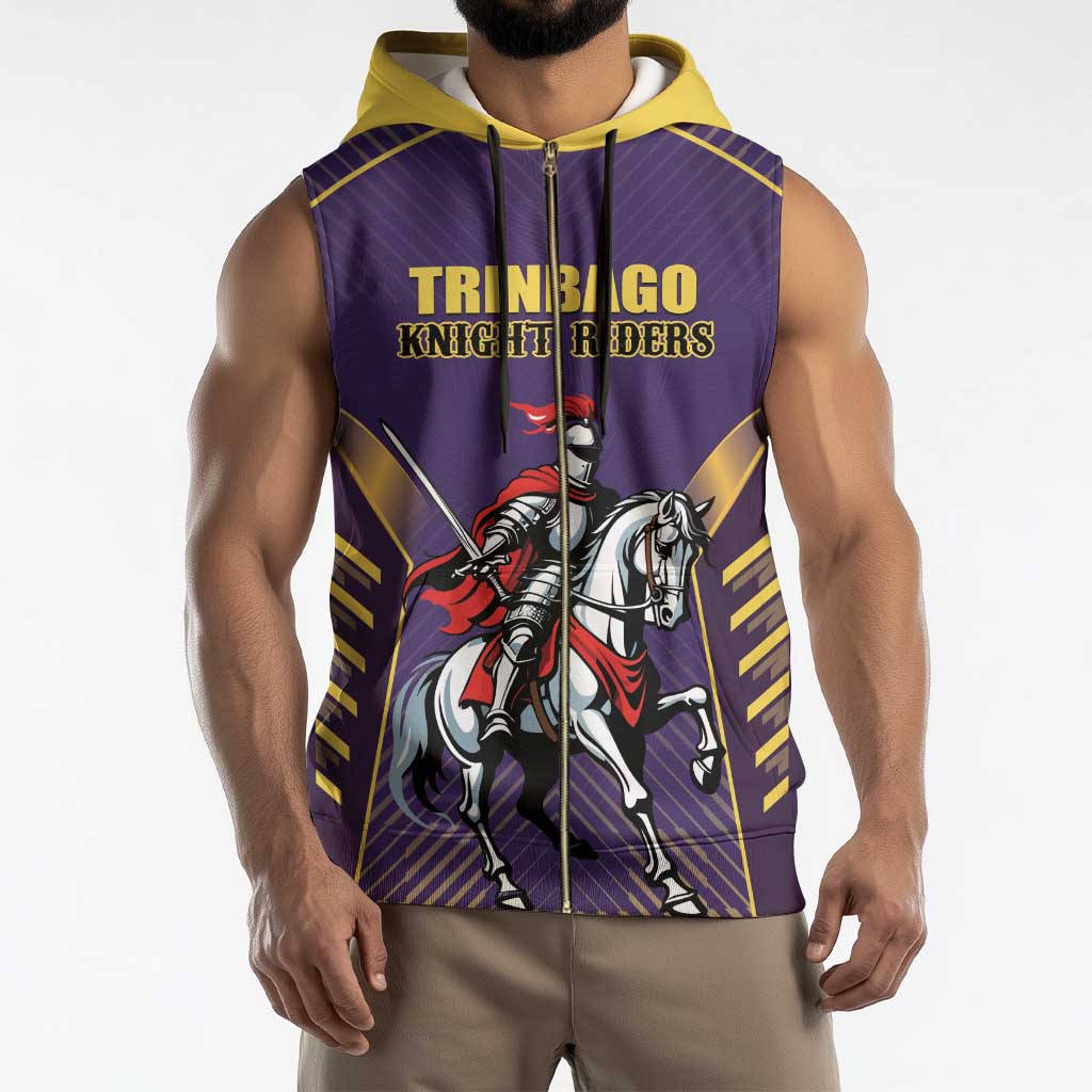 Custom Trinidad and Tobago Cricket Sleeveless Zip Hoodie Go Champion Knight Riders - Wonder Print Shop