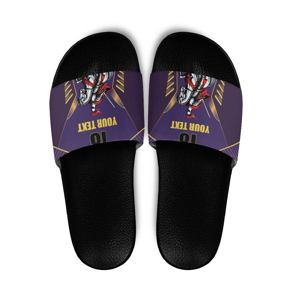 Custom Trinidad and Tobago Cricket Slide Sandals Go Champion Knight Riders - Wonder Print Shop