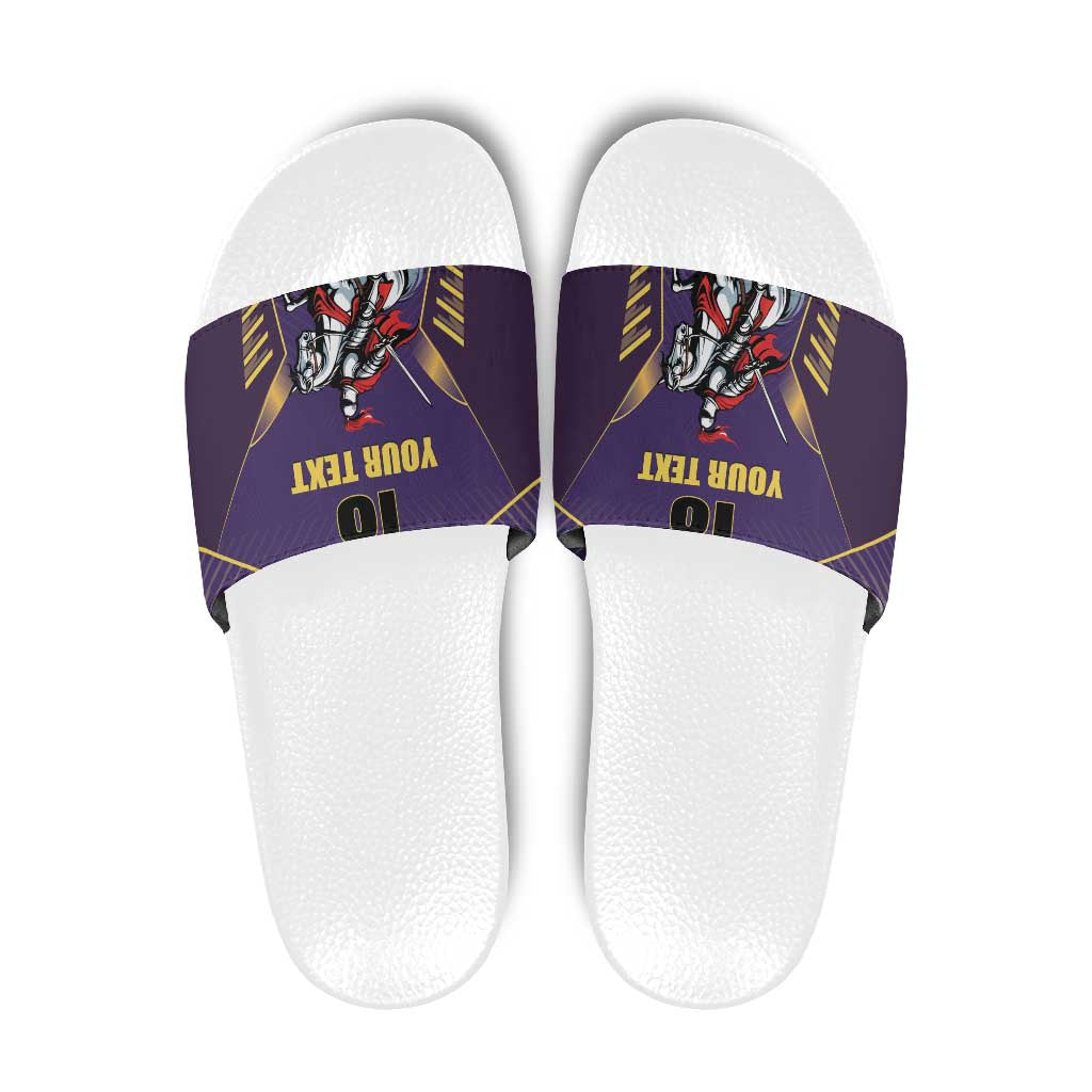 Custom Trinidad and Tobago Cricket Slide Sandals Go Champion Knight Riders - Wonder Print Shop