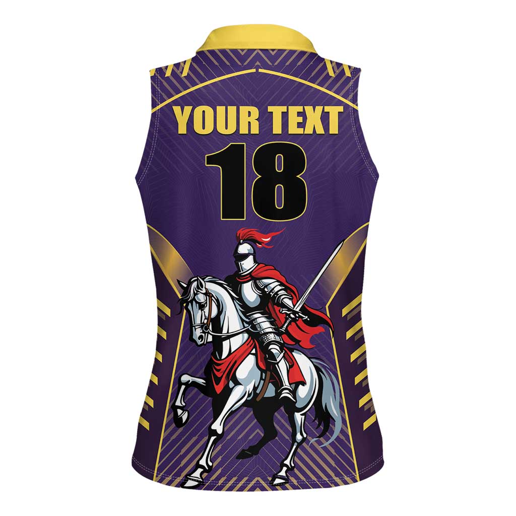 Custom Trinidad and Tobago Cricket Women Sleeveless Polo Shirt Go Champion Knight Riders - Wonder Print Shop