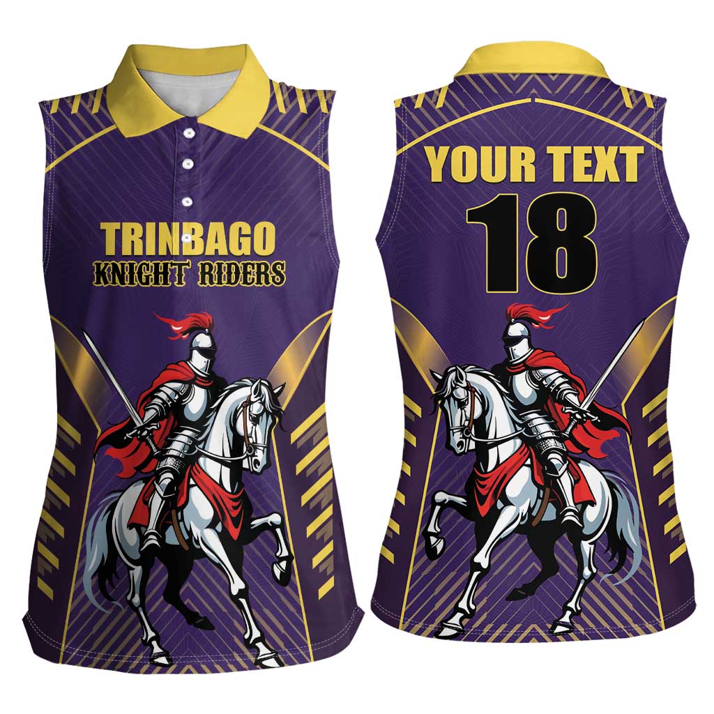 Custom Trinidad and Tobago Cricket Women Sleeveless Polo Shirt Go Champion Knight Riders - Wonder Print Shop