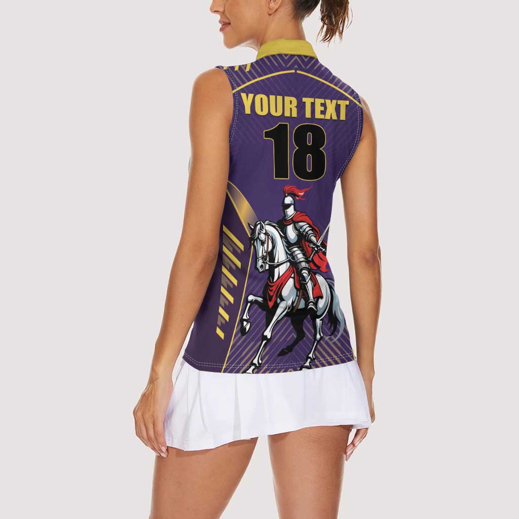Custom Trinidad and Tobago Cricket Women Sleeveless Polo Shirt Go Champion Knight Riders - Wonder Print Shop