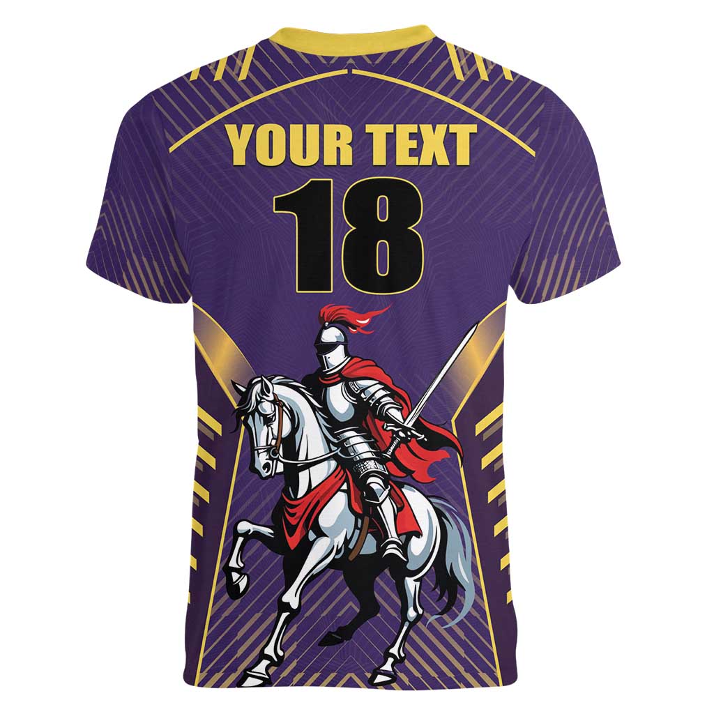 Custom Trinidad and Tobago Cricket Women V-Neck T-Shirt Go Champion Knight Riders - Wonder Print Shop