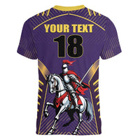 Custom Trinidad and Tobago Cricket Women V-Neck T-Shirt Go Champion Knight Riders - Wonder Print Shop