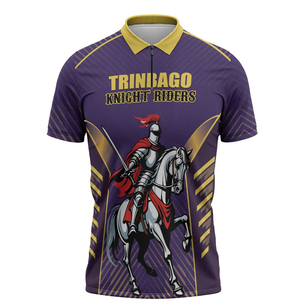 Custom Trinidad and Tobago Cricket Zipper Polo Shirt Go Champion Knight Riders - Wonder Print Shop