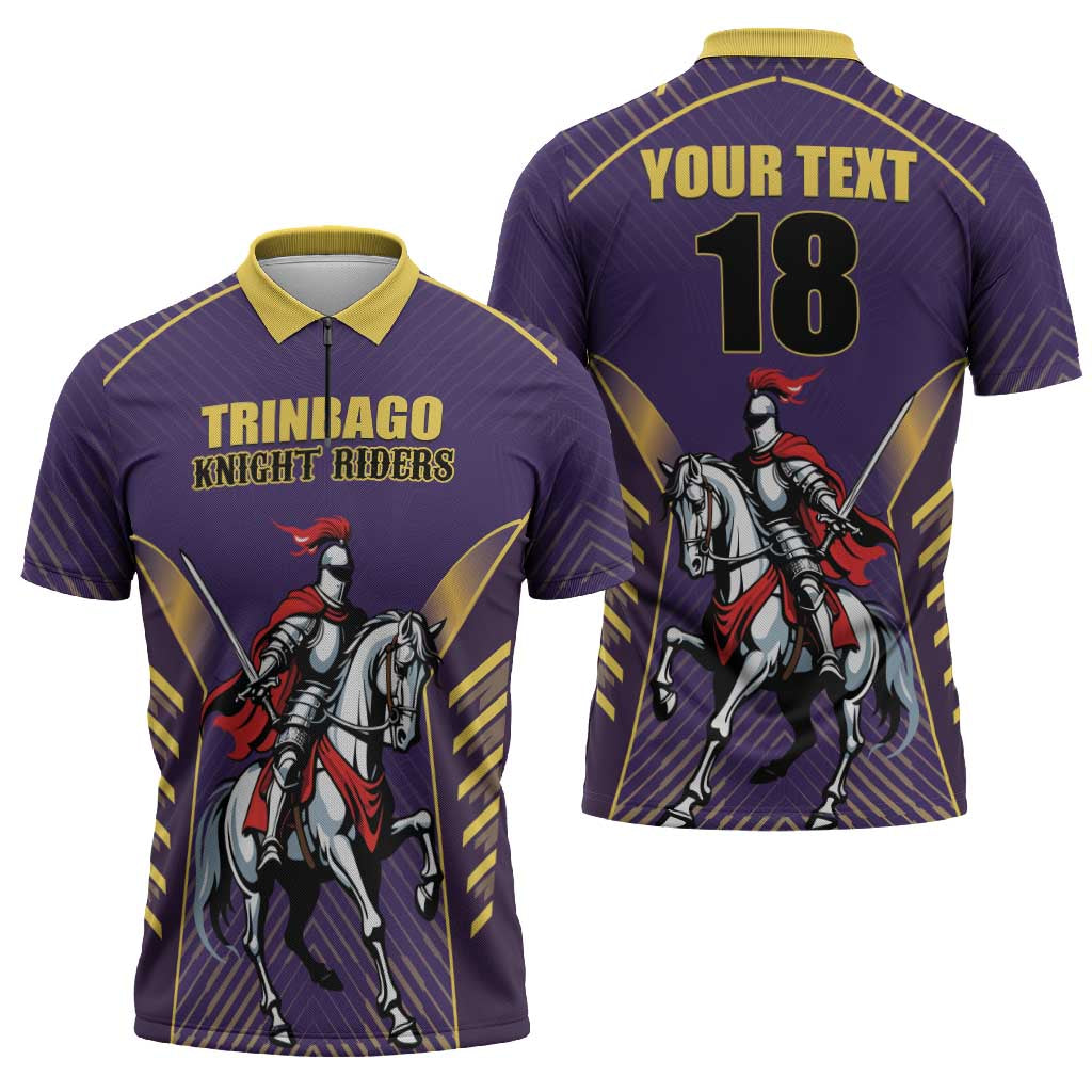Custom Trinidad and Tobago Cricket Zipper Polo Shirt Go Champion Knight Riders - Wonder Print Shop