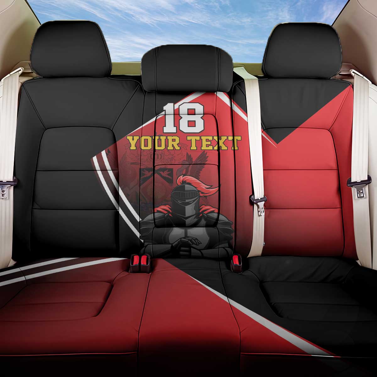 Custom Trinidad and Tobago Cricket Knight Riders Back Car Seat Cover Go Champion - Wonder Print Shop