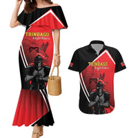 Custom Trinidad and Tobago Cricket Knight Riders Couples Matching Mermaid Dress and Hawaiian Shirt Go Champion - Wonder Print Shop