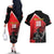 Custom Trinidad and Tobago Cricket Knight Riders Couples Matching Off The Shoulder Long Sleeve Dress and Hawaiian Shirt Go Champion - Wonder Print Shop