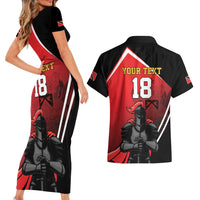 Custom Trinidad and Tobago Cricket Knight Riders Couples Matching Short Sleeve Bodycon Dress and Hawaiian Shirt Go Champion - Wonder Print Shop