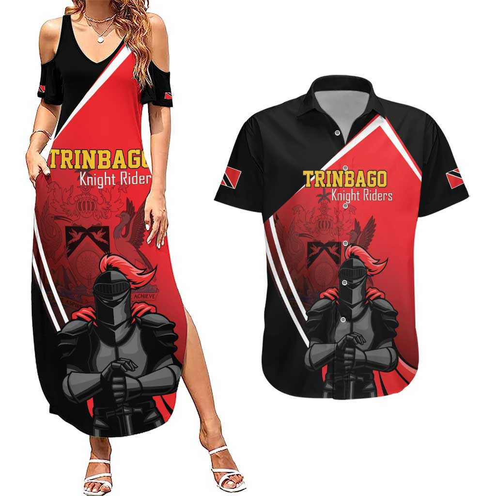 Custom Trinidad and Tobago Cricket Knight Riders Couples Matching Summer Maxi Dress and Hawaiian Shirt Go Champion - Wonder Print Shop
