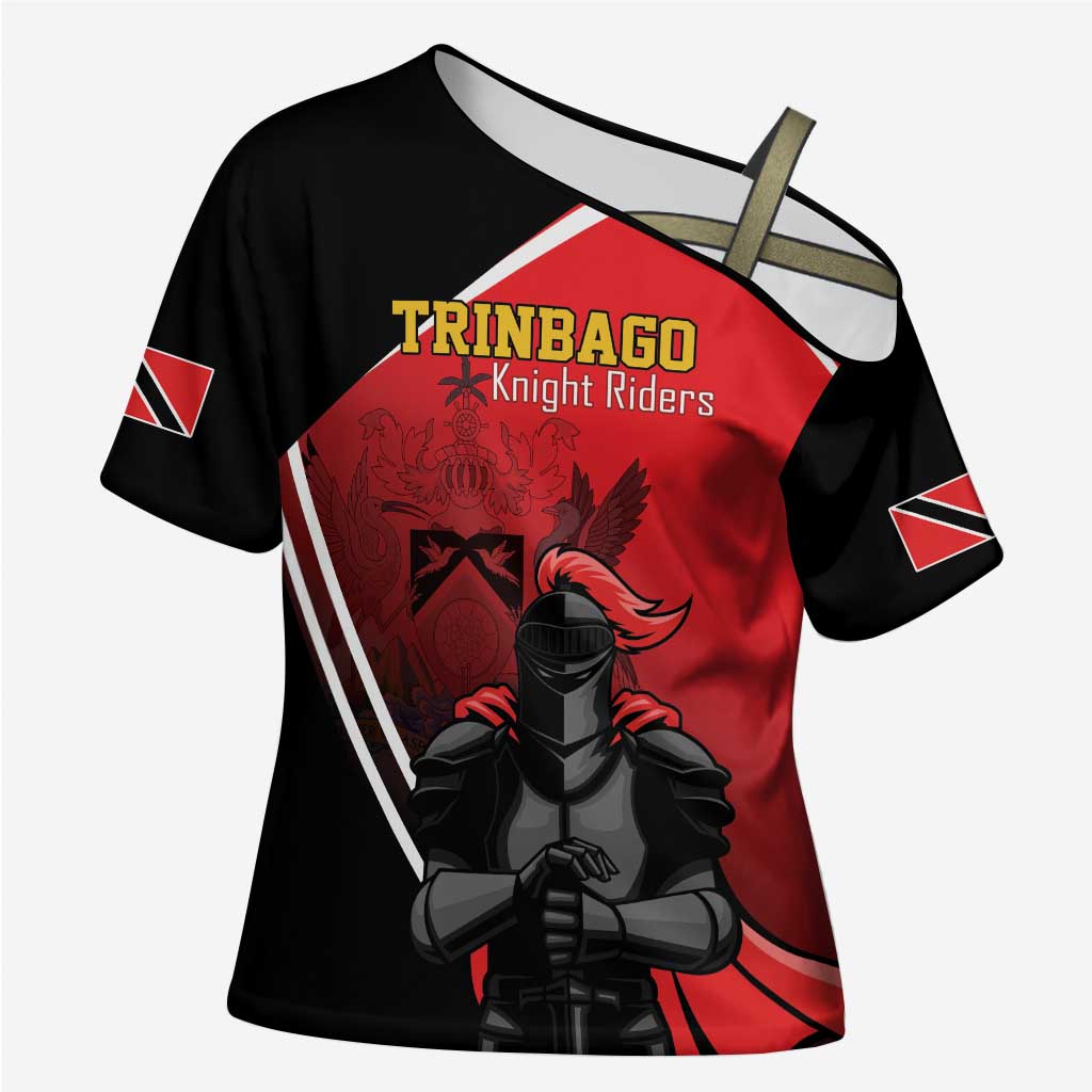 Custom Trinidad and Tobago Cricket Knight Riders Cross Shoulder Shirt Go Champion - Wonder Print Shop