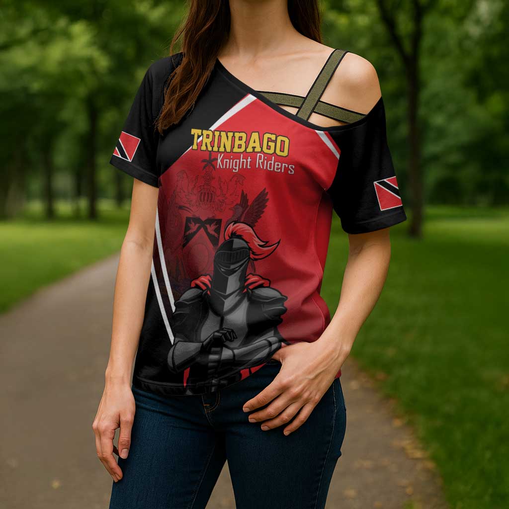 Custom Trinidad and Tobago Cricket Knight Riders Cross Shoulder Shirt Go Champion - Wonder Print Shop