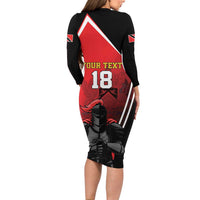 Custom Trinidad and Tobago Cricket Knight Riders Family Matching Long Sleeve Bodycon Dress and Hawaiian Shirt Go Champion - Wonder Print Shop