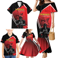 Custom Trinidad and Tobago Cricket Knight Riders Family Matching Mermaid Dress and Hawaiian Shirt Go Champion - Wonder Print Shop